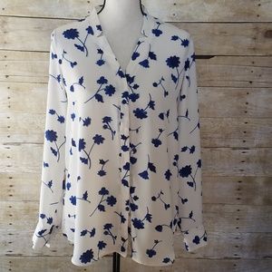 Banana Republic Button Up Floral Blouse Size M.